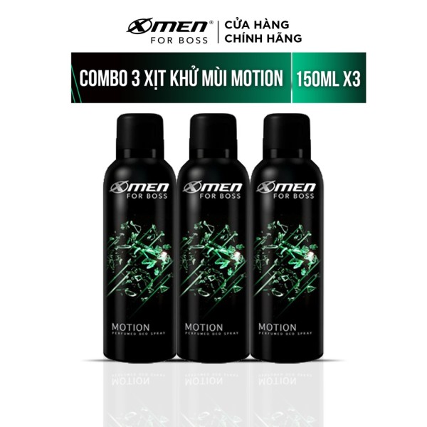 Combo 3 Xịt khử mùi X-Men for Boss Motion 150ml/chai nhập khẩu