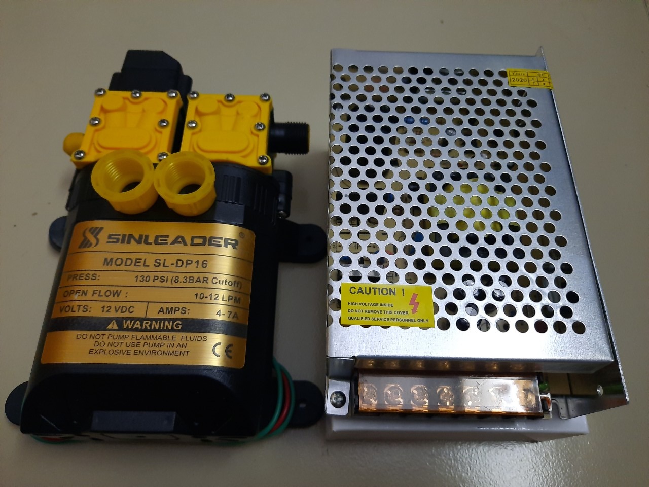 ( TẶNG KÈM NGUỒN ) Máy bơm nước đôi Sinleader mini 12v áp lực cao - máy bơm đôi tăng áp mini 12v