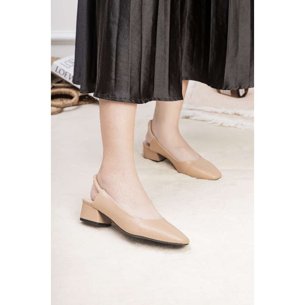 Giày Cao Gót 3cm Slingback Hậu Thun Pixie H166