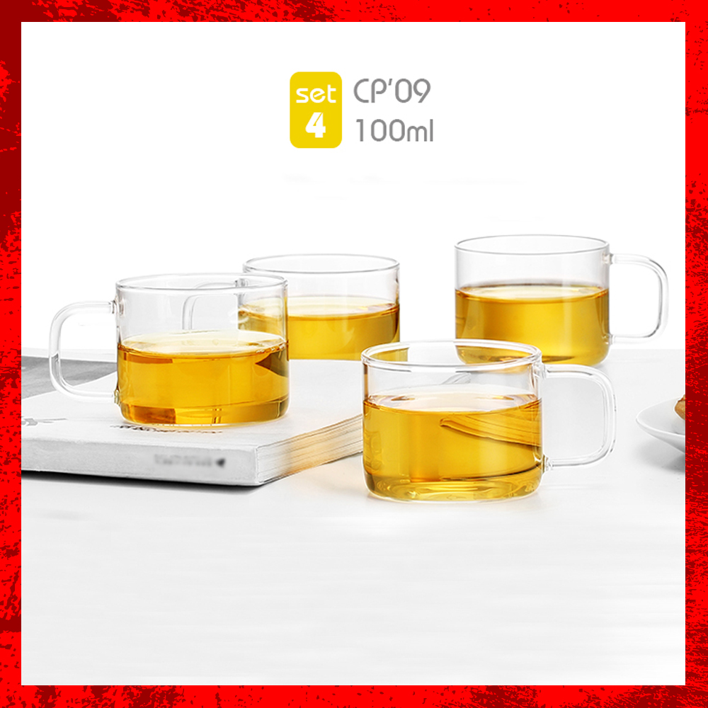 Bộ 4 tách thủy tinh Samadoyo CP09/4 0.1L