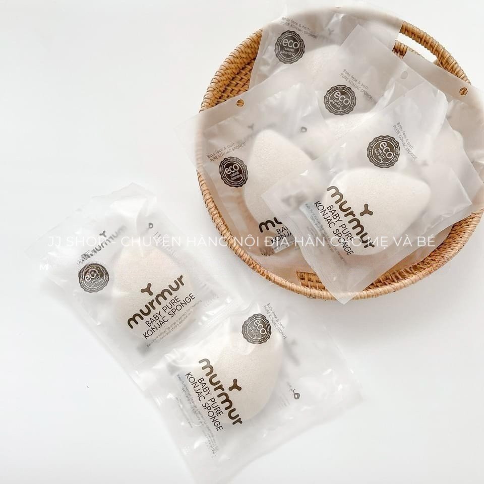 Bông Tắm Hữu Cơ Murmur Konjac Hàn Quốc Siêu Mềm Cho Bé