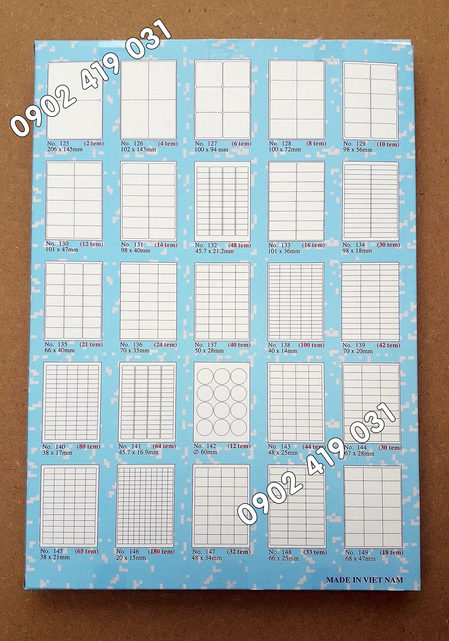 Giấy Decal A4 Tomy 130 [ 100 Tờ - 1200 Nhãn 101x47mm ]