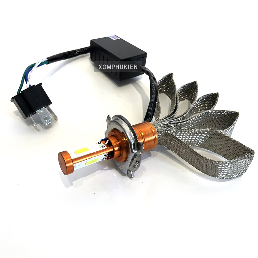 [HCM]Đèn Pha Led 3 Tim H4 Sáng Trắng Độ sáng tốt