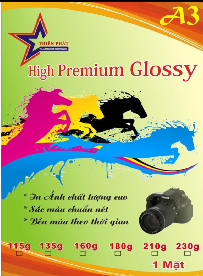 [HCM]Giấy Glossy (bóng) A3 2 Mặt 50 Tờ/ Xấp