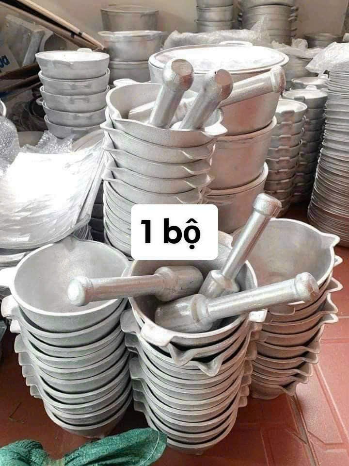 Bộ Cối Chày Gang Tiện Lợi - Bộ chày cối gang lớn đúc nguyên khối