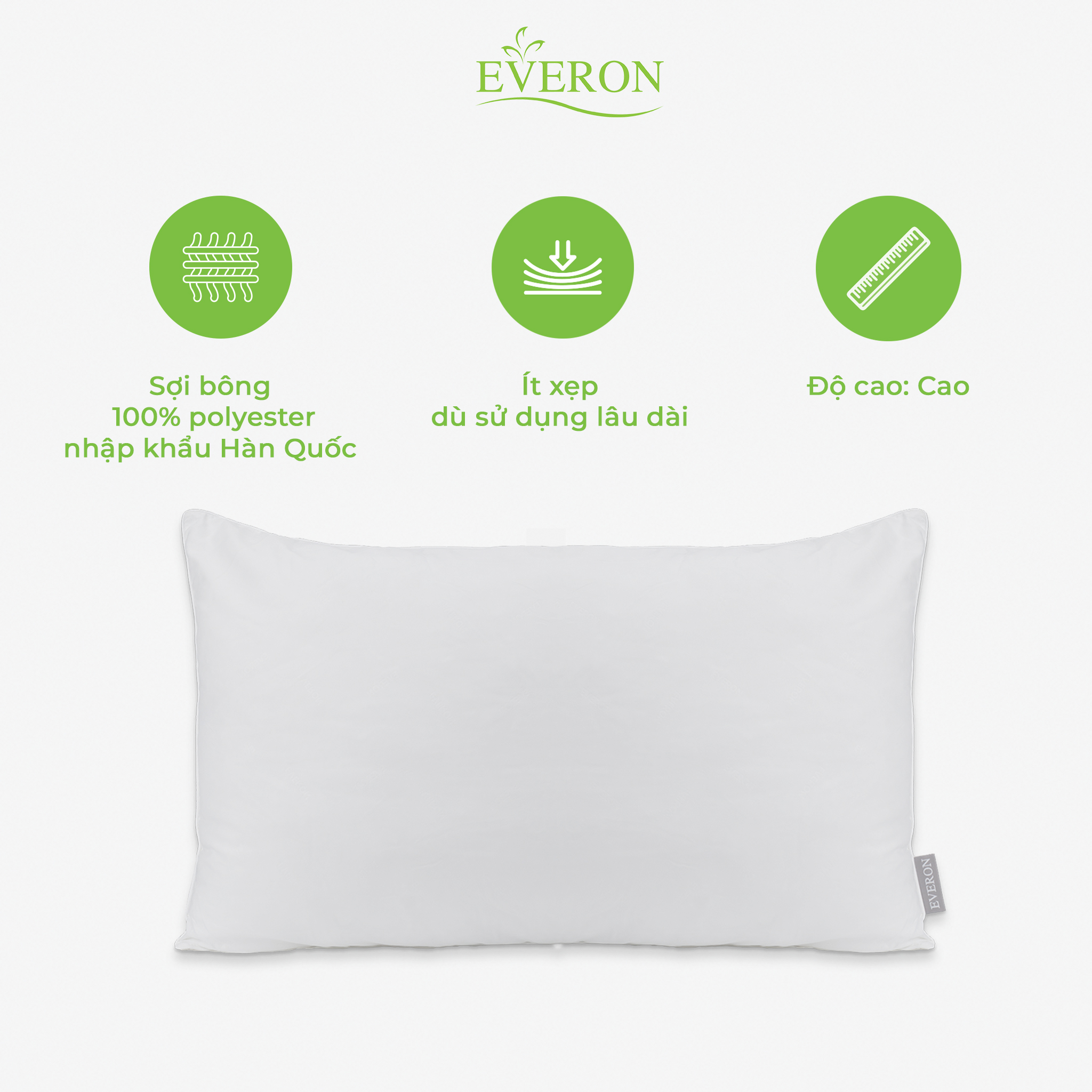 Ruột gối nằm Original High Everon nhiều kích thước, Độ cao 15cm, Độ mềm trung bình (OH)
