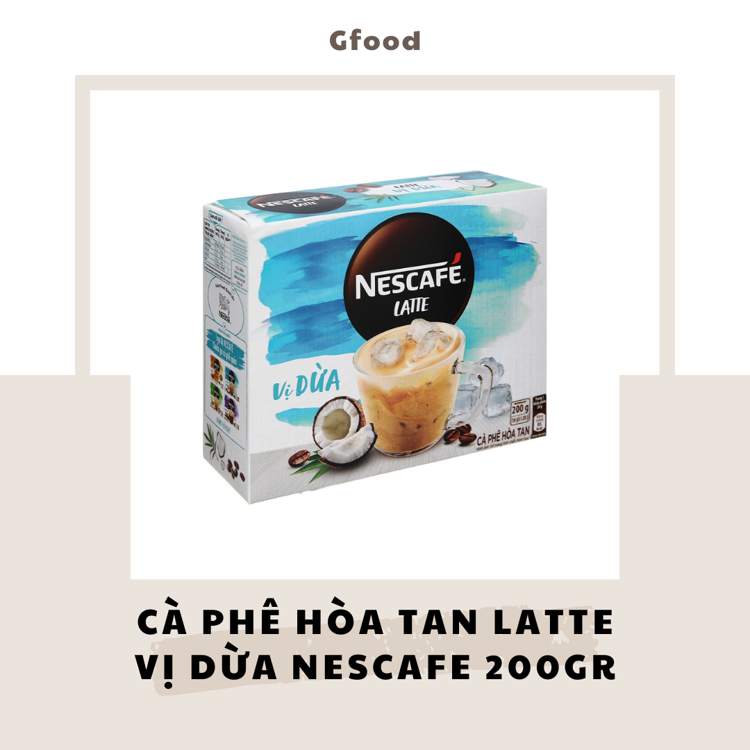 Nescafe cà phê hòa tan latte vị dừa 200gr
