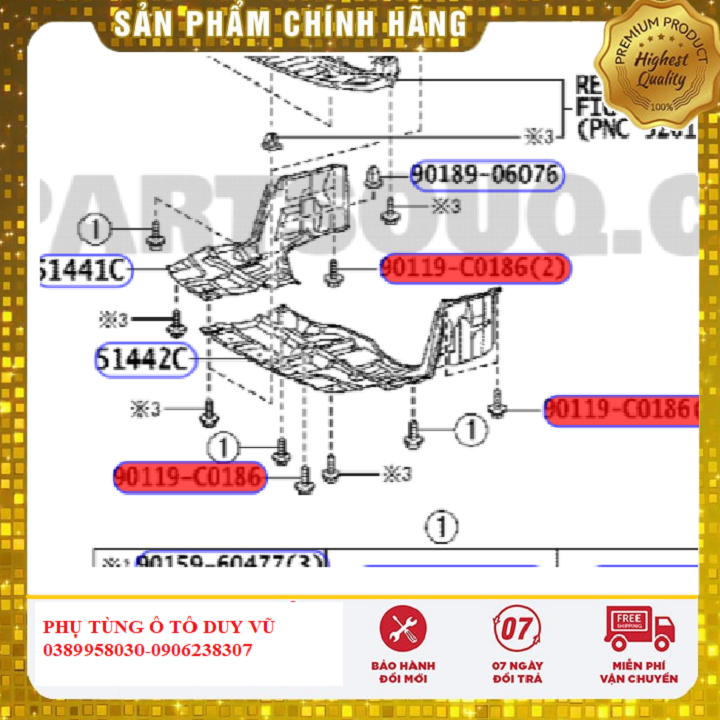 chắn bùn gầm máy toyota vios đời 2014-2018