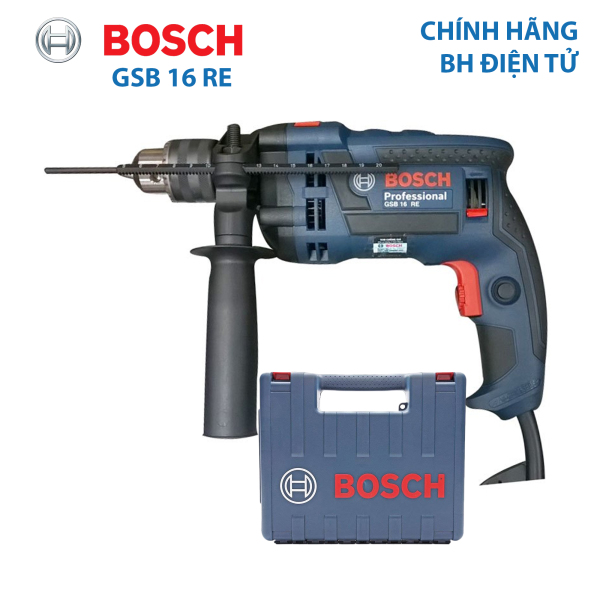 Máy khoan động lực Bosch GSB 16 RE cải tiến, có điều chỉnh tốc độ, máy khoan đa năng cầm tay xuất xứ Malaysia, bảo hành 6 tháng