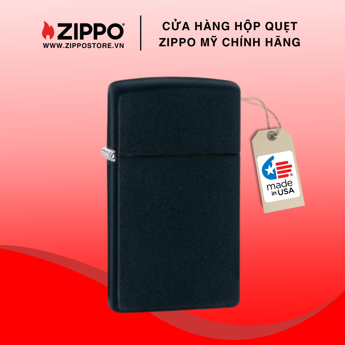 Bật Lửa Zippo Slim Black Matte Đen Nhám 1618
