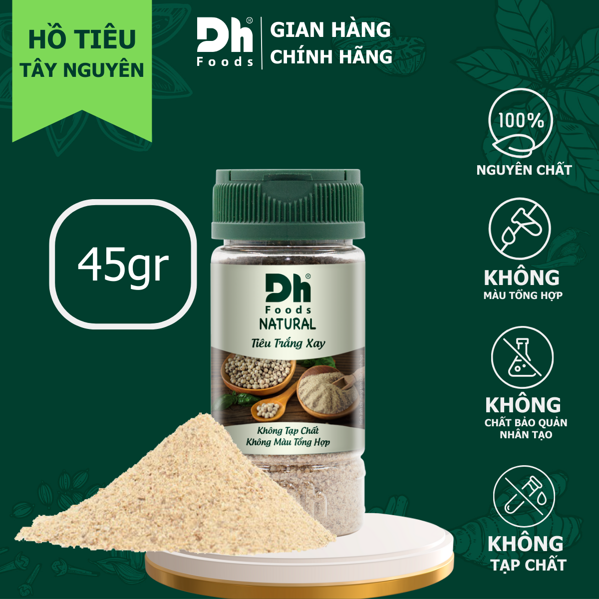 Natural Tiêu Trắng Xay 45g/80g