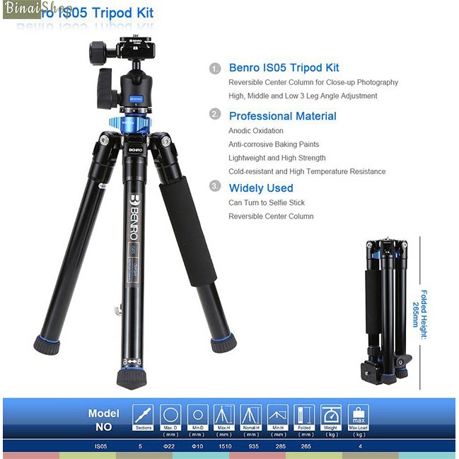 Chân đế tripod cho máy ảnh Benro IS05