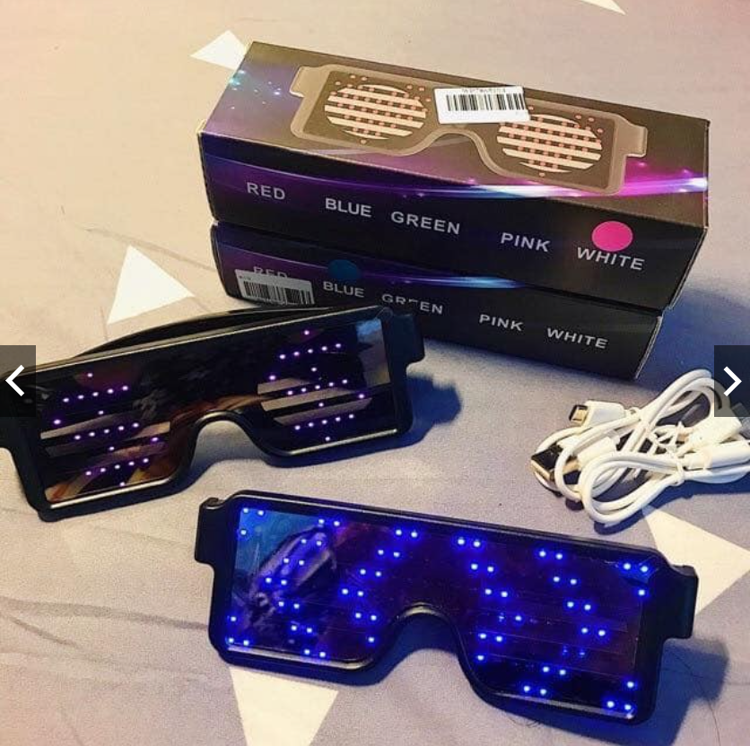 Kính led đèn sáng nhiều màu với 8 chế độ hình , Kính led đi bar, karaoke