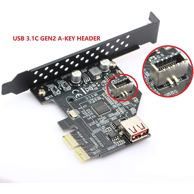 USB 3.1 Type C Front Panel Header Extension Cable,Type E to USB 3.1 Type C Cable,Internal Adapter Cable,with Panel(50cm)