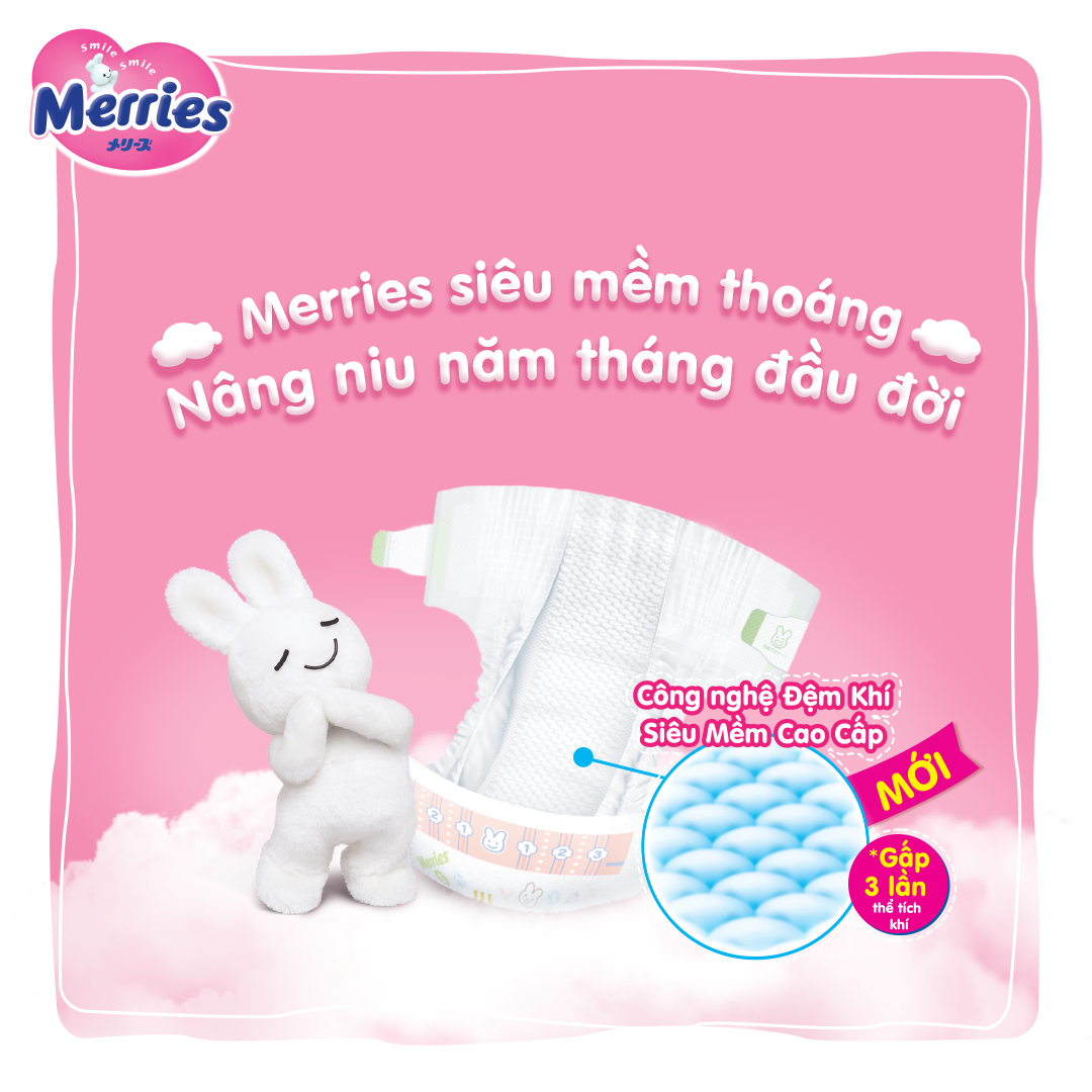 Tã bỉm dán Merries nội địa Nhật size S88 M68