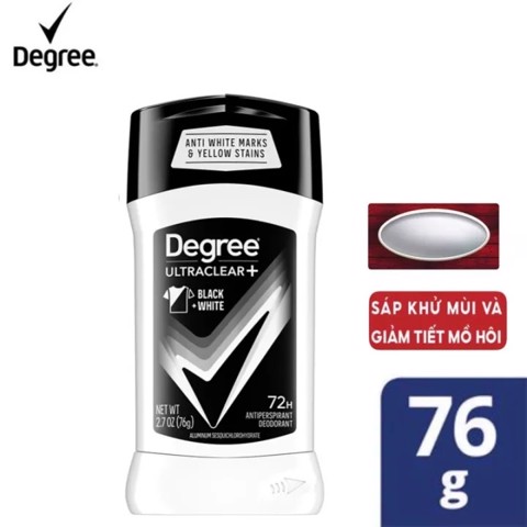 Lăn khử mùi degree nam motionsense ultraclear black + white 48h 76g