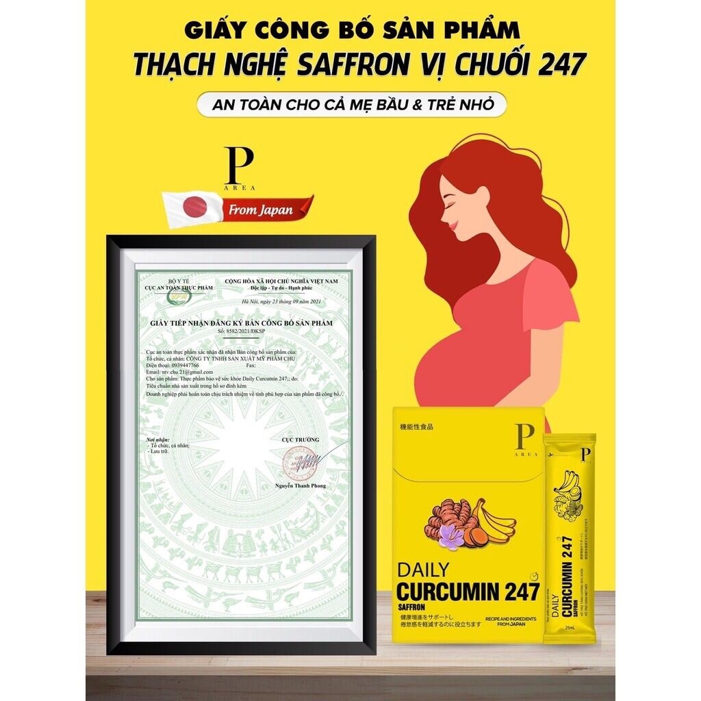 [Chính Hãng]Thạch Nghệ Saffron Vị Chuối 247 Nano Japan