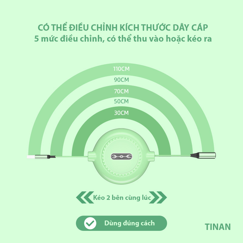 Cáp Sạc Nhanh USB 3 Trong 1 Chất Lượng Cao 2A, Iphone, Android
