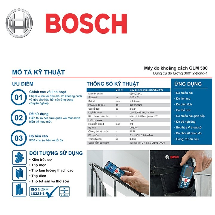[HCM]Máy đo khoảng cách Bosch GLM 500