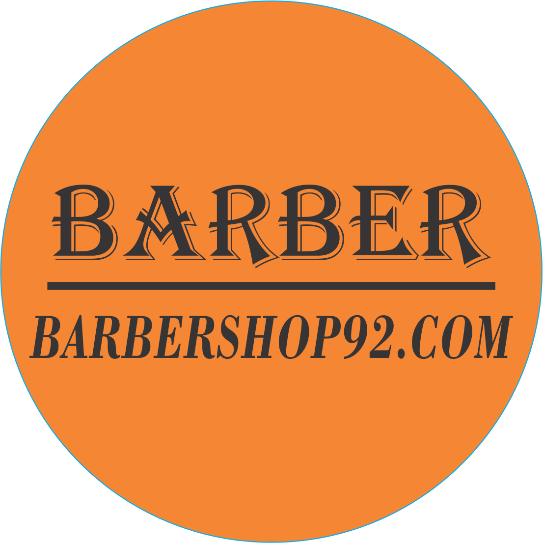 Tranh dán kính, dán cửa Barber cỡ lớn (50*50CM)