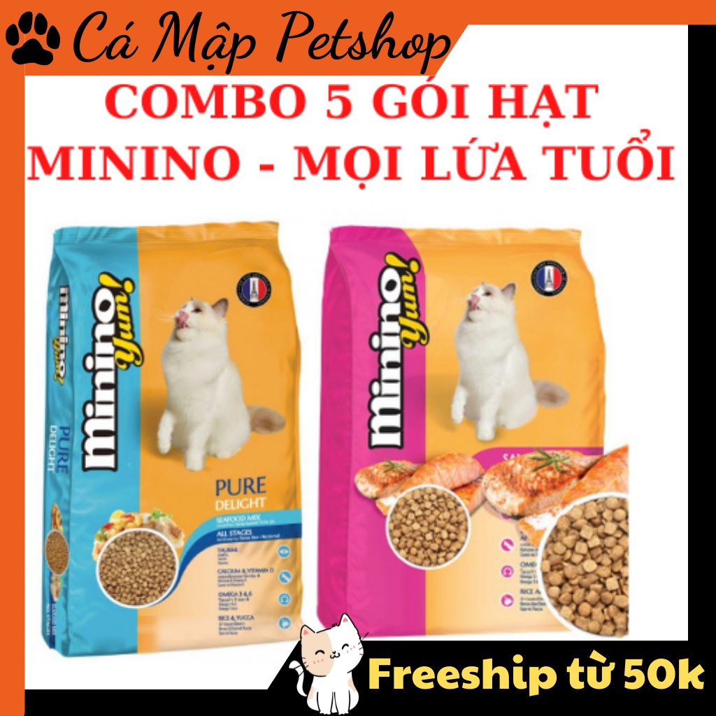 Combo 5 gói hạt minino yum 1 gói 350gr ♥ ♥ hạt cho mèo mọi lứa tuổi