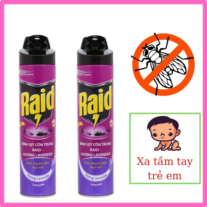 [HCM] Bình xịt côn trùng RAID 600ml MXCTR01,  xịt muỗi, xịt dán