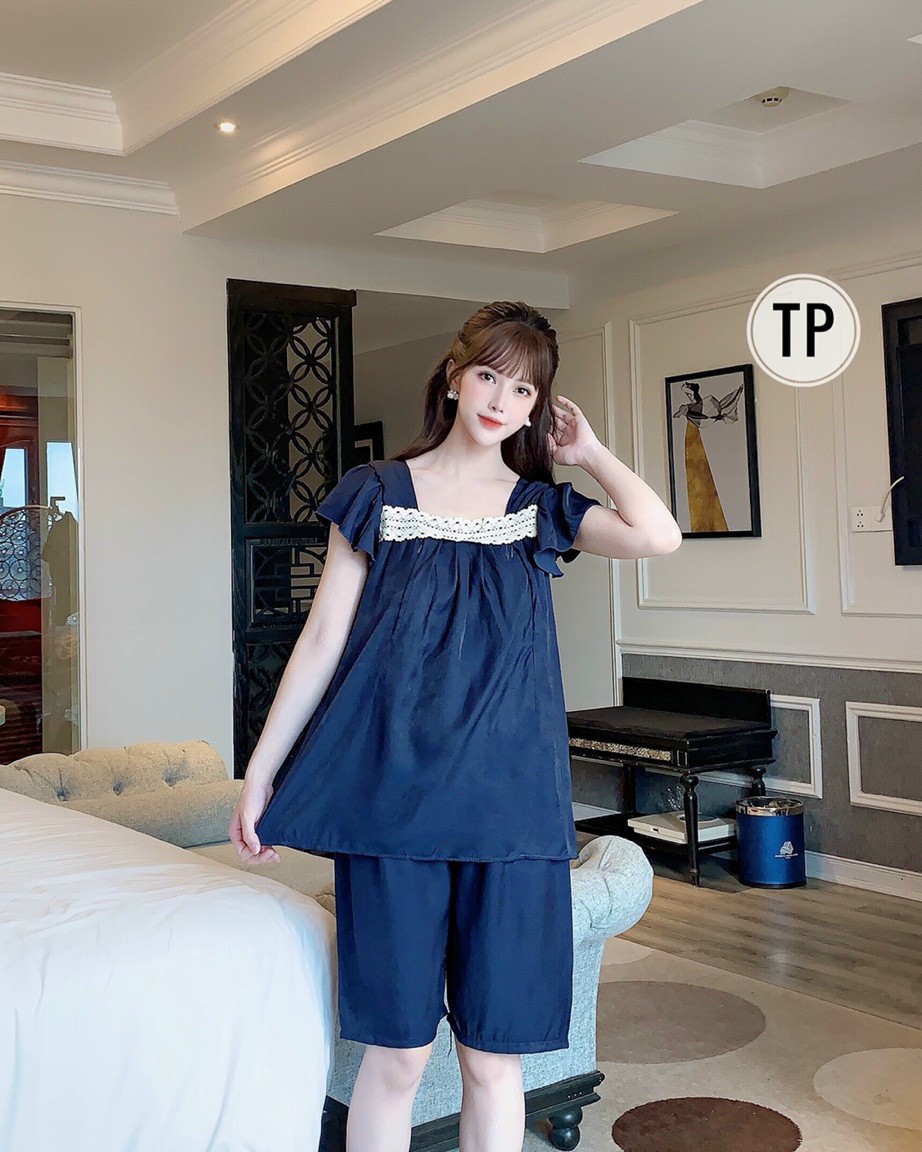 [FREESHIPMAX]bộ đồ bầu lanh mặc nhà chất mát