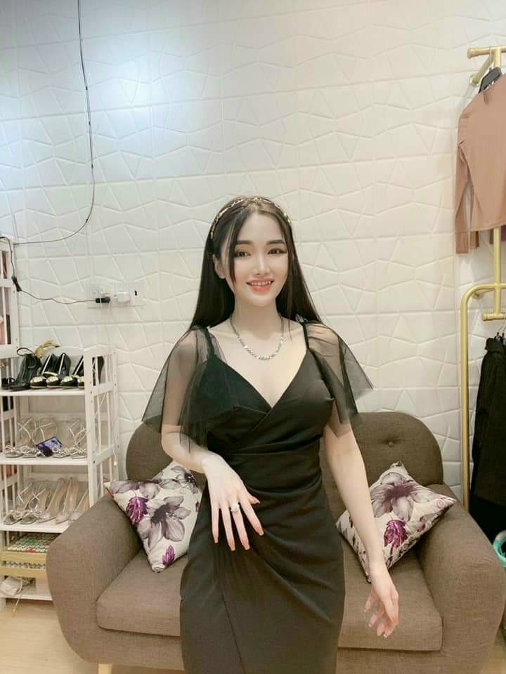 Đầm cổ V tay lưới-QH#damnu