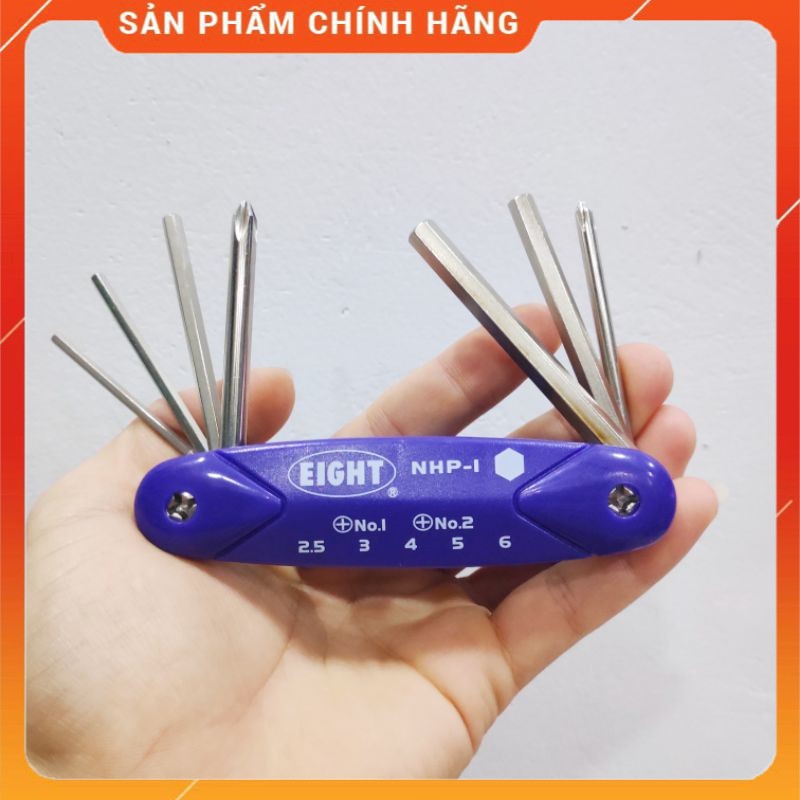 Bộ lục giác dạng gập eight nhật nhp-1 - lục giác, tô vít đa năng 7 cỡ
