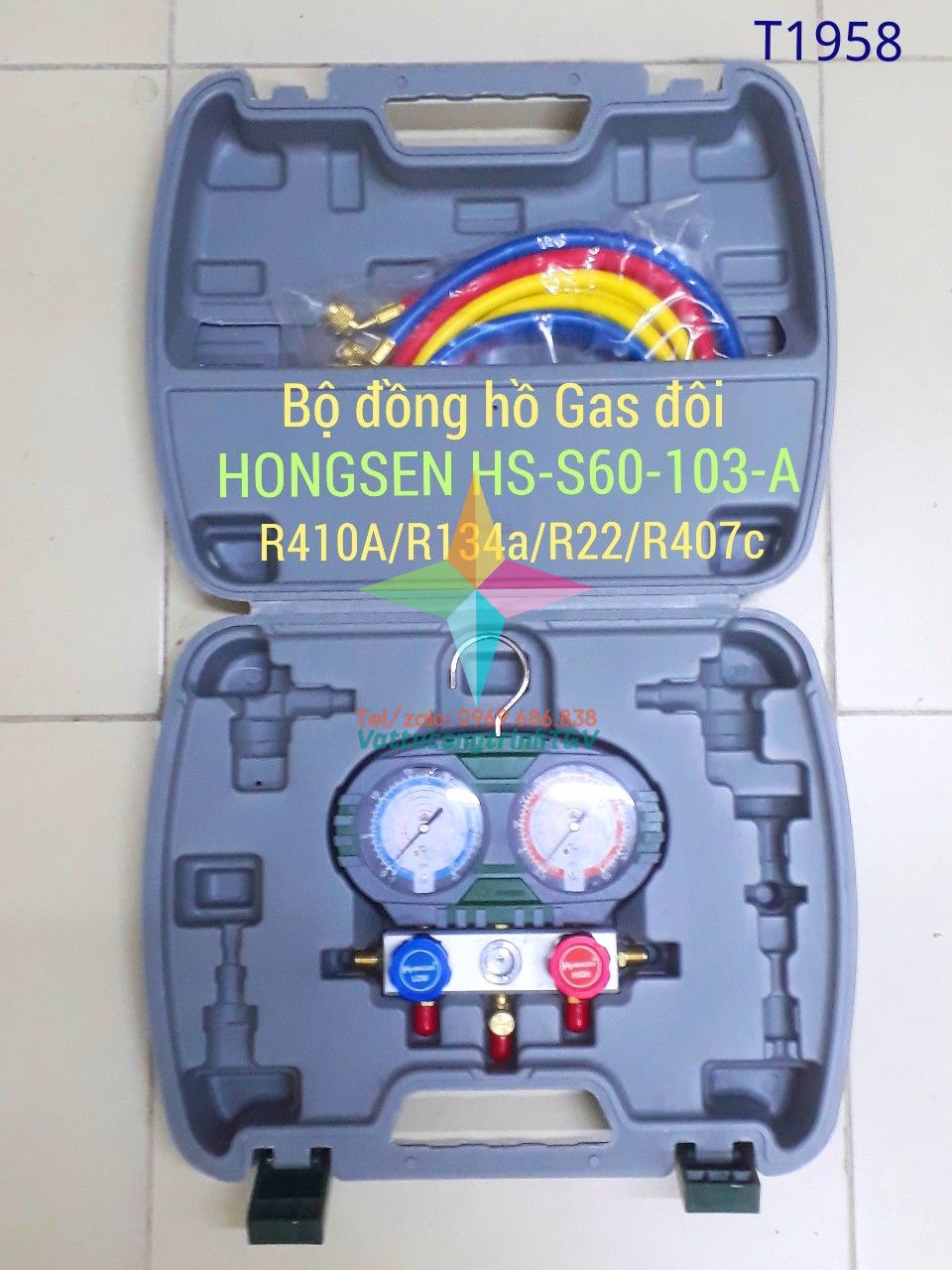 Đồng hồ gas đôi đa dụng hongsen hs-s60-103-a đo gas r410/r134a/r22/r407c