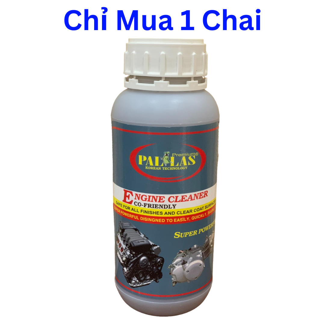 Dung dịch rửa lốc máy siêu mạnh tẩy khoang máy đầu bò PALLAS 620ml kèm cọ, bàn chải