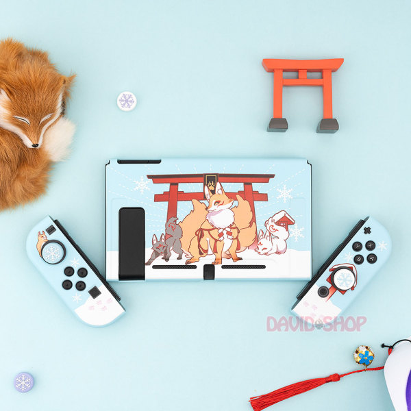 [HCM]Ốp lưng + case Joy-Con chủ đề Tình Ca Kitsune nhựa TPU dẻo cao cấp hãng Geekshare cho Nintendo Switch
