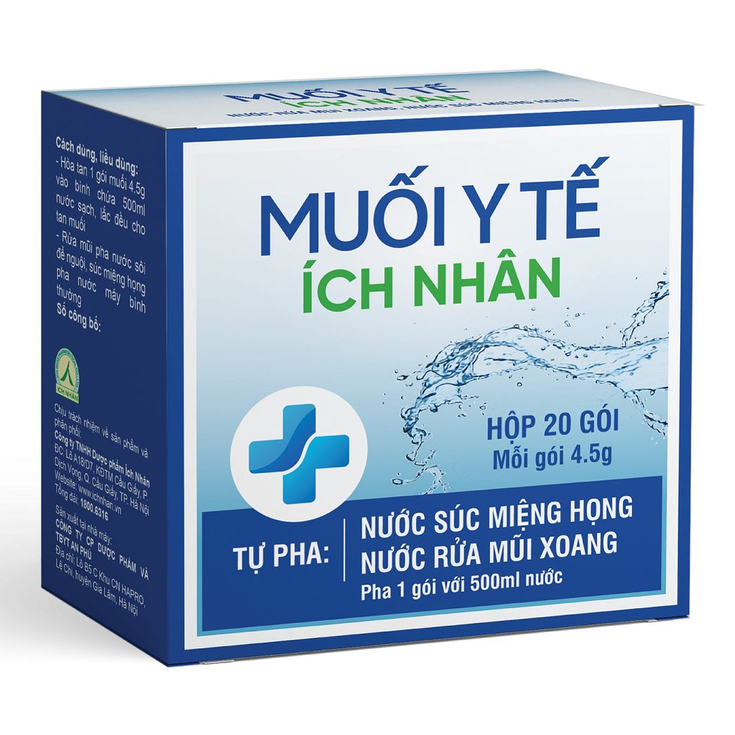Muối y tế ích nhân hộp 20 gói