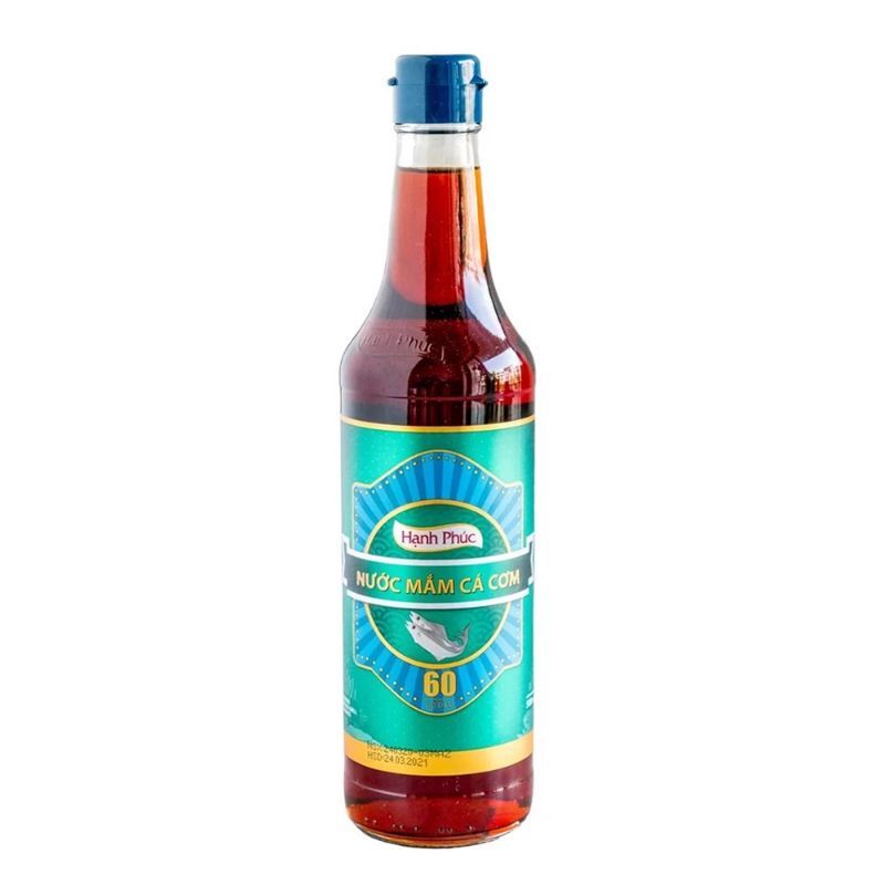 Nước mắm cá cơm Hạnh Phúc 60 độ đạm chai 500ml.