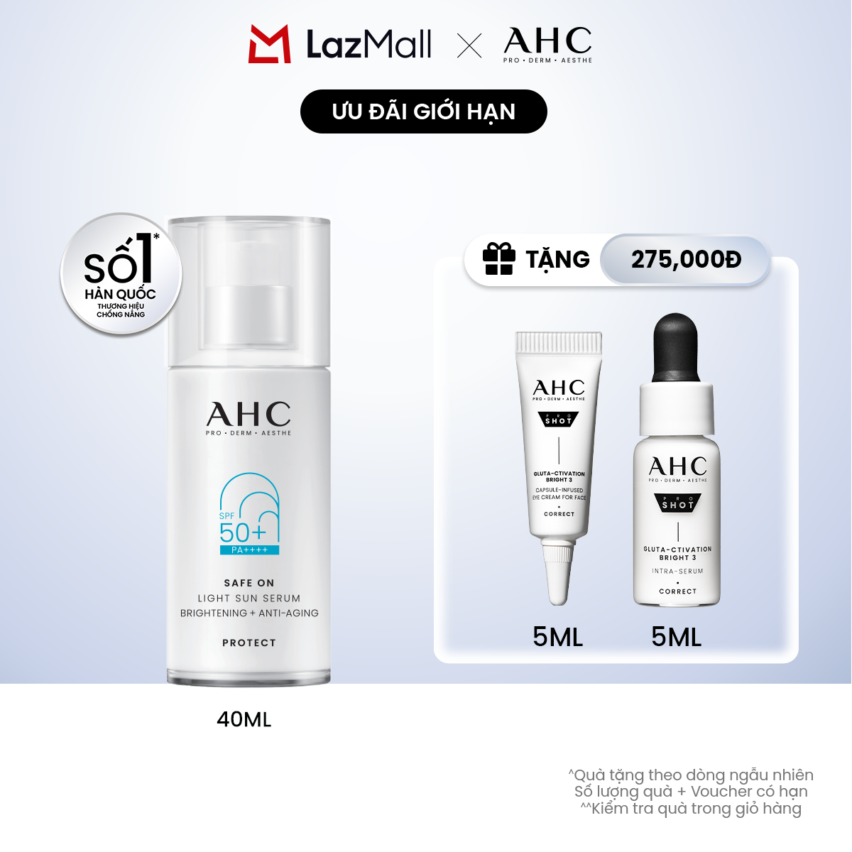 Serum Chống nắng Lành Tính AHC SAFE ON…