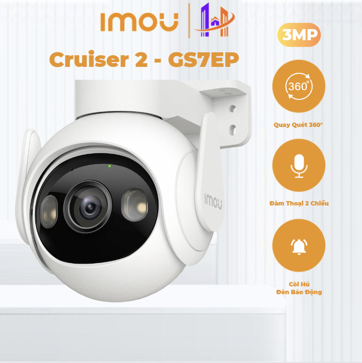 Tặng Hộp Box Camera Wifi Ngoài Trời IMOU CRUISER 2 3MP GS7EP-3M0WE- Siêu Nét Full Color IP66 Xoay 360 Độ Có Màu Ban Đêm