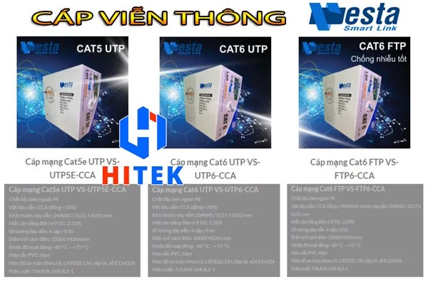Cáp mạng Cat5e UTP VS-UTP5E-CCA VESTA