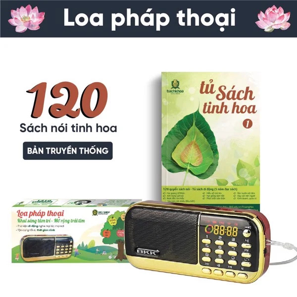 Loa Pháp Thoại 120 Cuốn Sách Nói BKE (KÈM LOA + Thẻ nhớ + SÁCH )