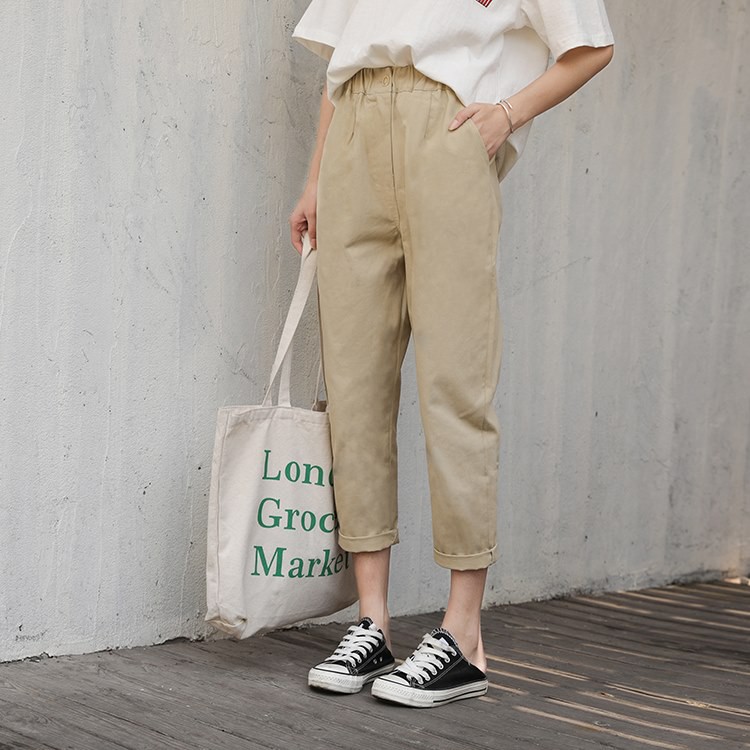 Quần Baggy Cạp Cao phong cách ulzzang