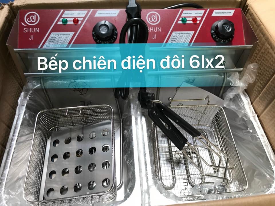 Bếp chiên nhúng điện đôi