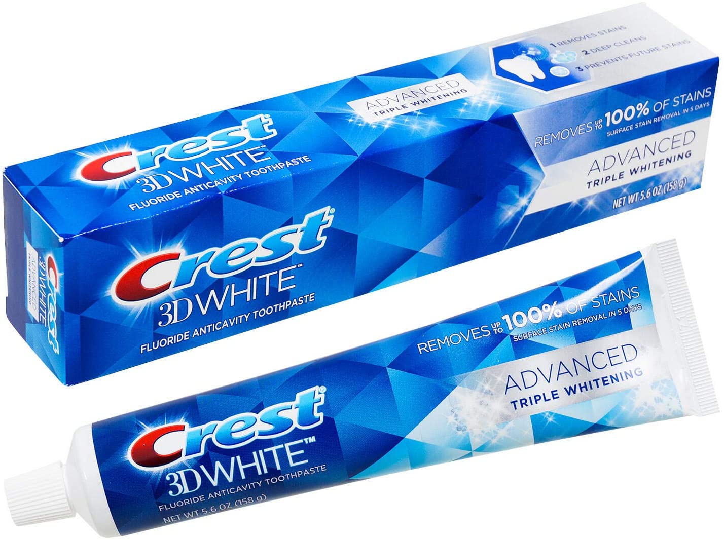 KEM ĐÁNH RĂNG CREST 3D WHITE ADVANCED TRIPLE WHITENING 147G