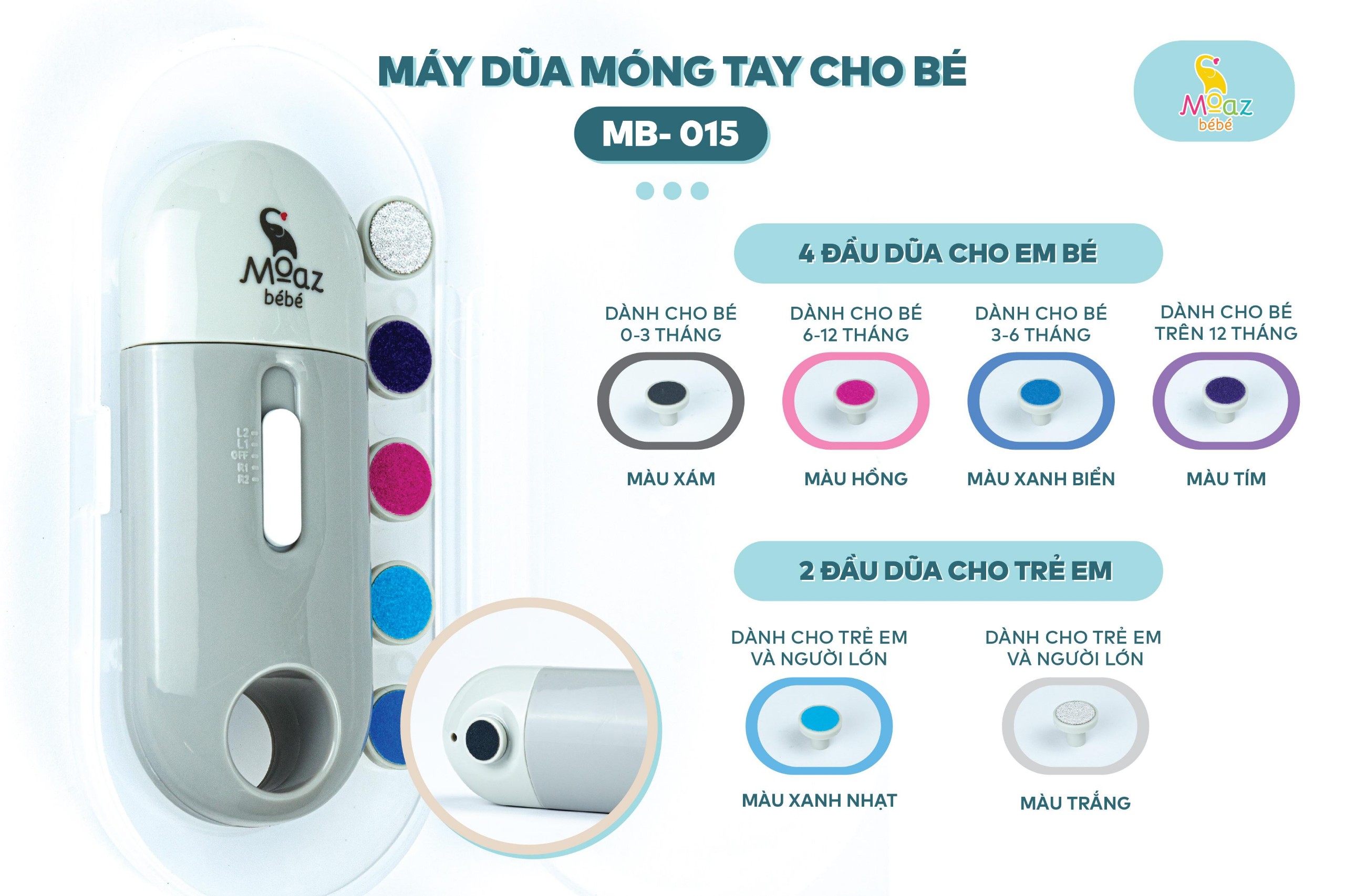 Máy dũa móng tay cho bé Moaz bebe MB015