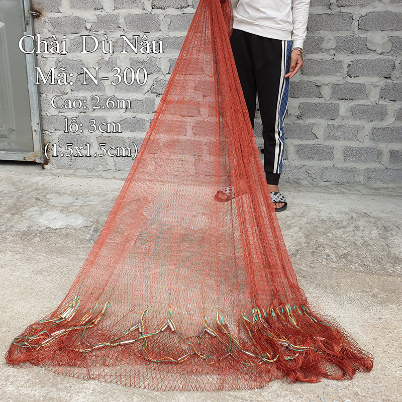 Chài đánh cá chài dù cao 2m6 nặng 2,4kg mắt lưới 3cm