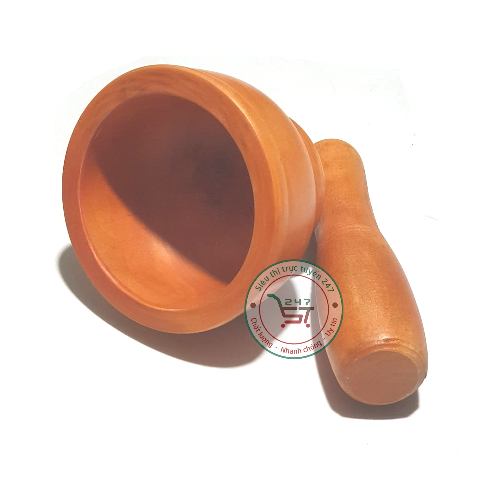 Bộ cối chày gỗ đâm tiêu giã tỏi đa năng nhiều size 13-19 tiện lợi