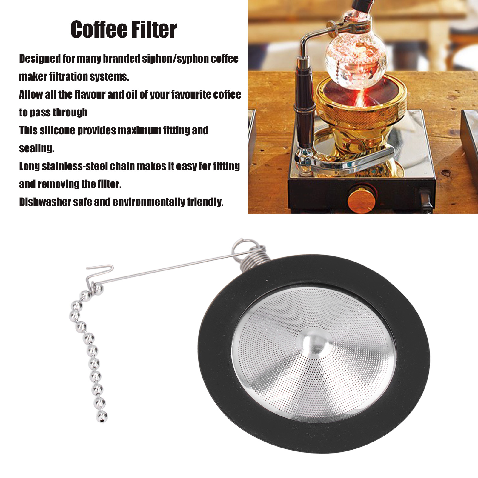 Bộ lọc Siphon Pot Filter Bộ lọc cà phê Máy rửa chén an toàn cho các bộ phận của máy pha cà phê
