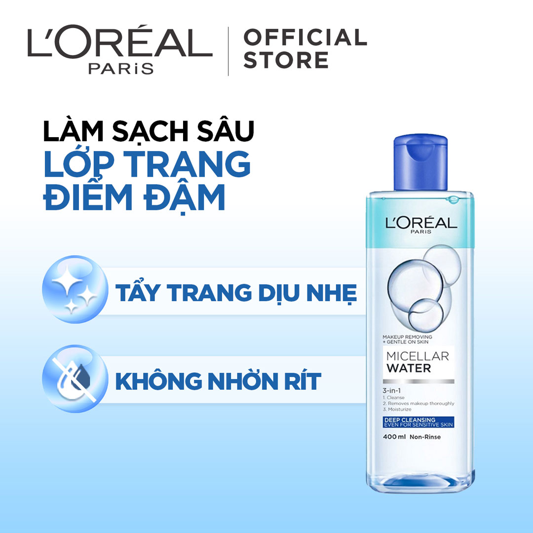 Nước Tẩy Trang L'Oreal Micellar Water 3-in-1 ( 400ml )