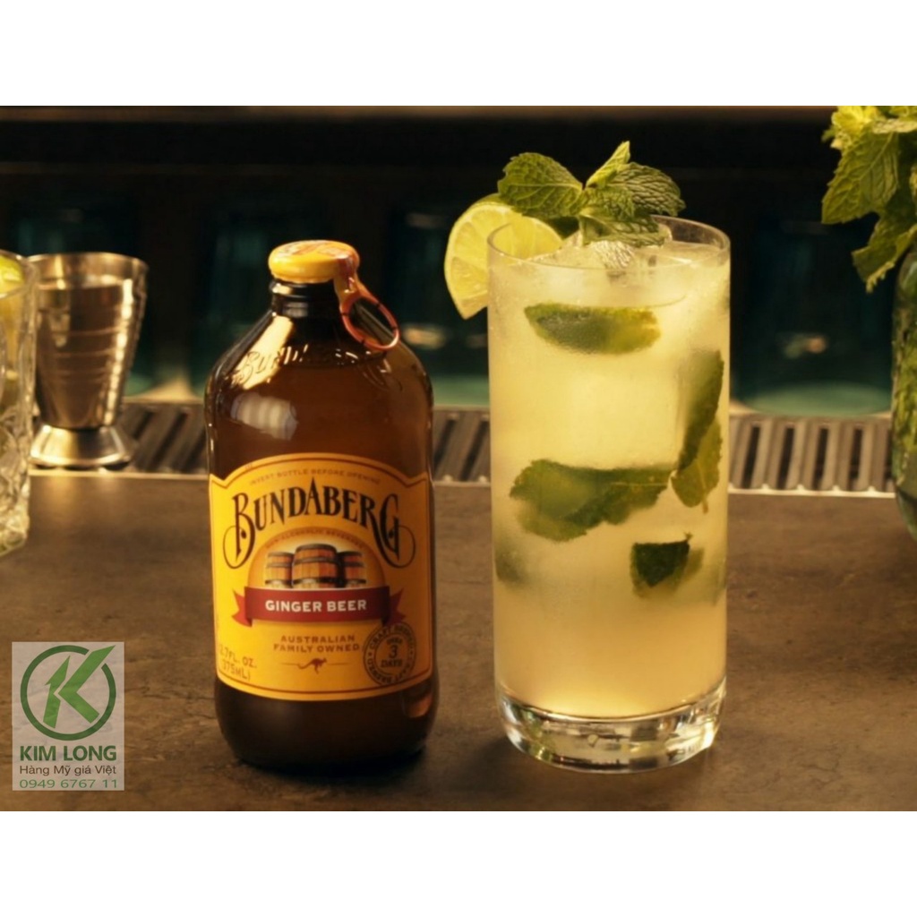 Nước Trái Cây Úc Có Ga BUNDABERG Ginger Beer Gừng (Chai)