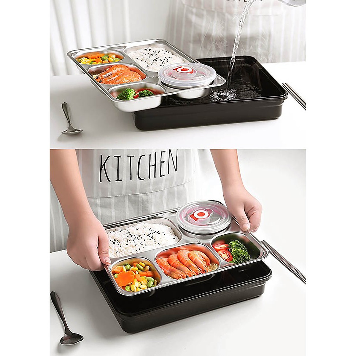 [HCM]KHAY CƠM PHẦN GIỮ NHIỆT INOX 5 NGĂN