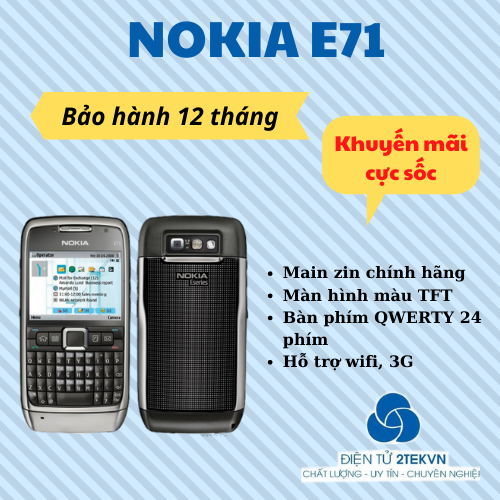 Điện thoại độc cổ NOKIA e71 giá rẻ bắt wifi kèm sim 3g