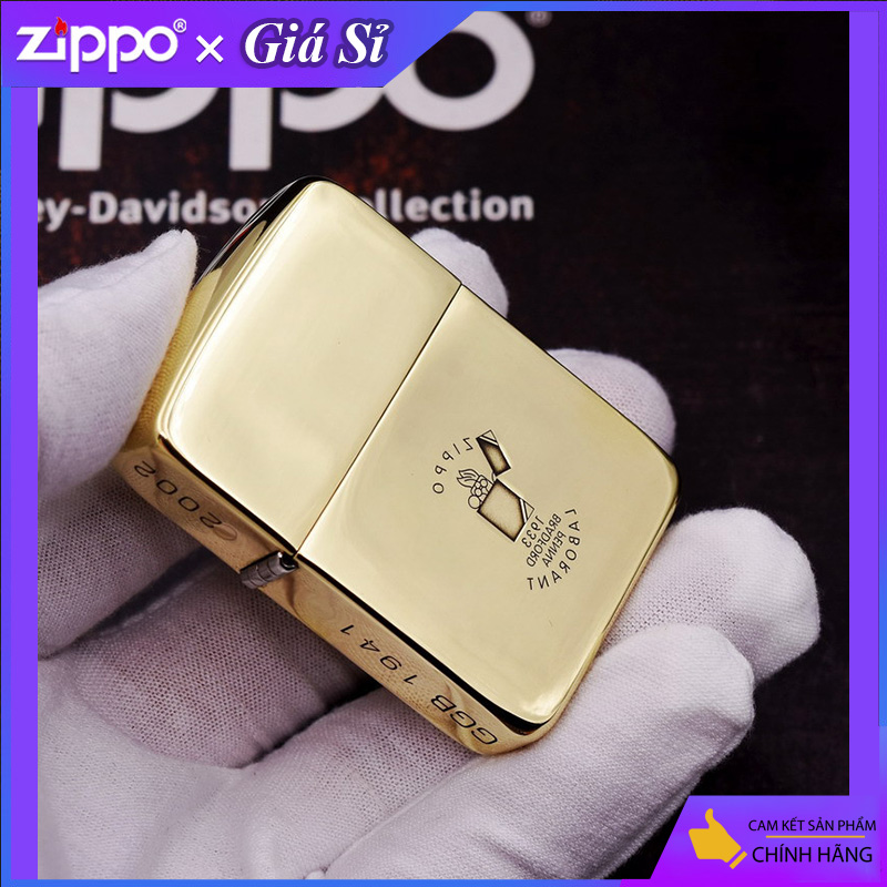 Bật lửa Zippo khắc Logo ngược bản giới hạn 300 chiếc 1941 màu vàng đồng